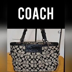 NWOT! Coach Black and Gray Signature Logo Tote Bag